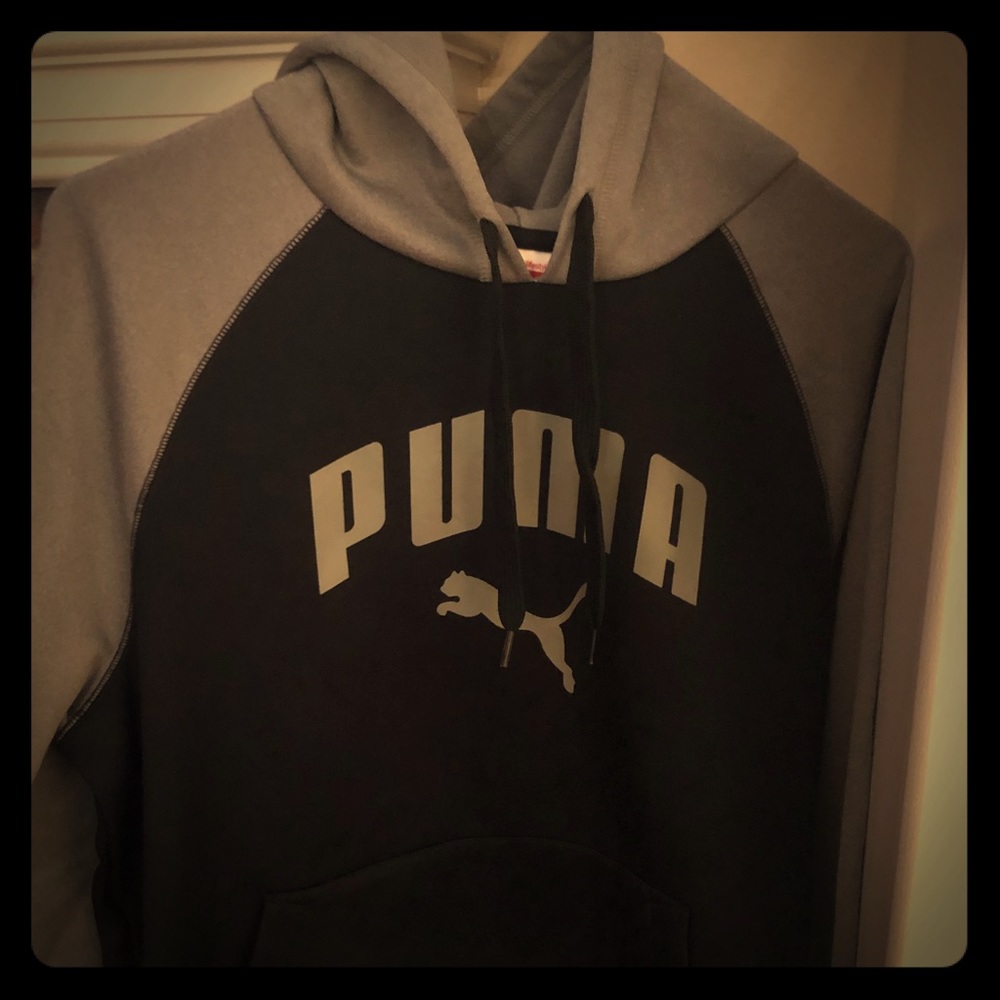 Puma Hoodie black and gray.  New.  Warm and cozy!!